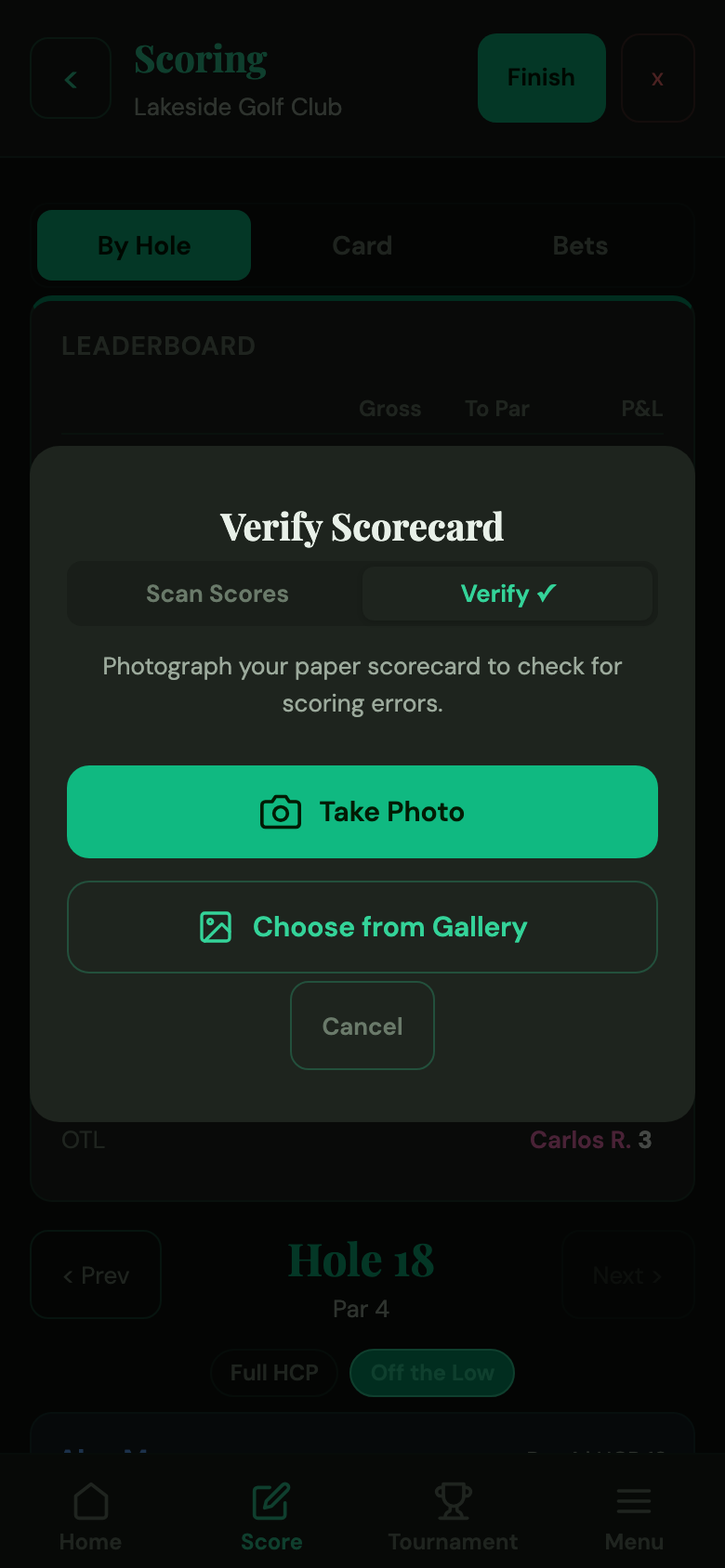 Scorecard scanner