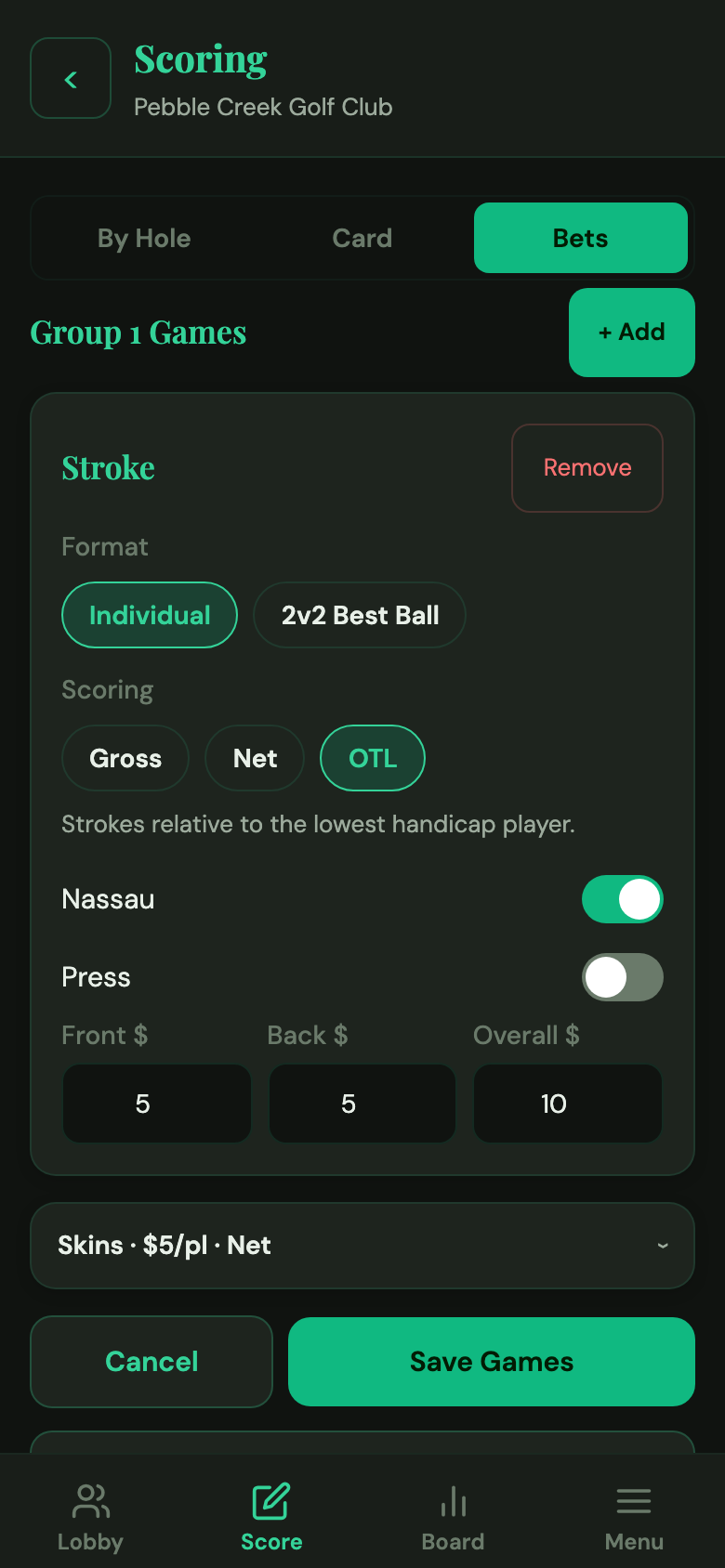 Two games in edit mode
